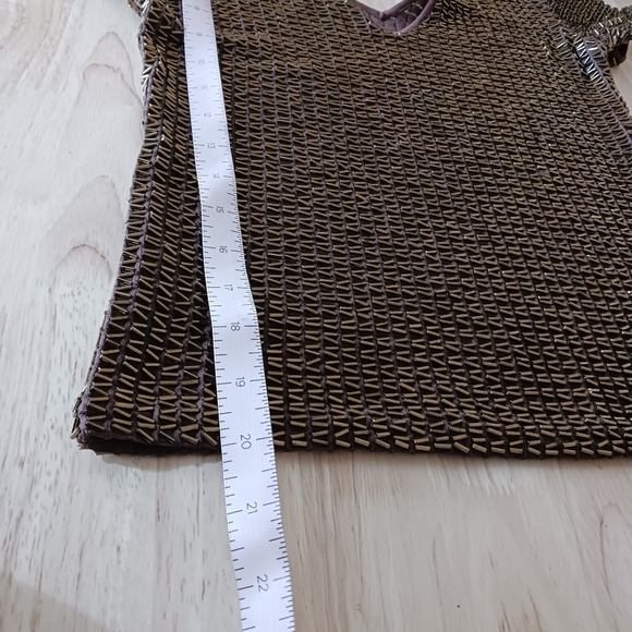 VNTG 90s Cache Glass Bead Embellished Brown Skirt Set Size Small - Picture 12 of 12